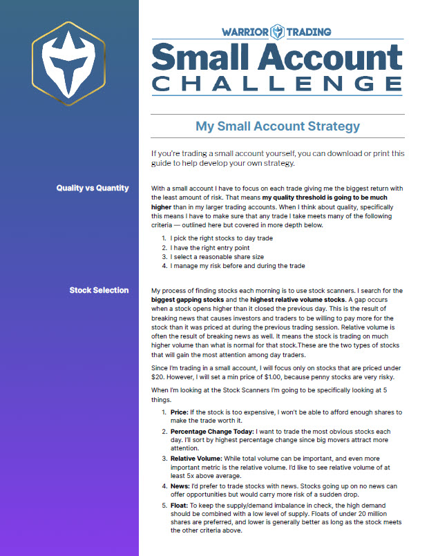 Front page of Small Account PDF